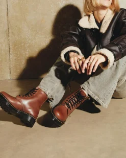 1460 Serena Faux Fur Lined Leather Lace Up -Maiharit*Dr. Martens Best Sale
