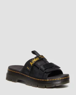 Ayce Logo Milled Leather Strap Platform -Lipokkaat*Dr. Martens Outlet