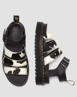 Blaire Hair-On Cow Print Sandals*Dr. Martens Online