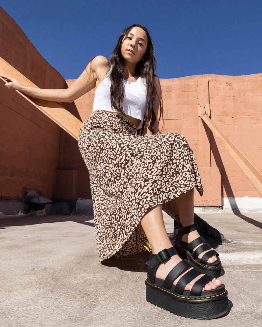 Blaire Quad Hydro Leather Platform Gladiator Sandals*Dr. Martens Cheap