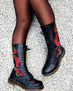 Nahkaiset 1914 Vonda Floral Rose Lace Up -Maiharit*Dr. Martens Cheap