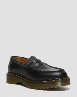 Penton Bex Yellow Stitch Quilon Leather -Loaferit*Dr. Martens Best Sale